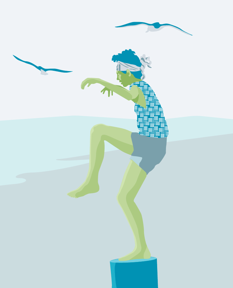 Illustration of woman making a word list